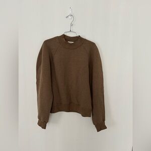 Agolde balloon sleeves Tarron Mock Neck Sweatshirt in Toffee Heather
